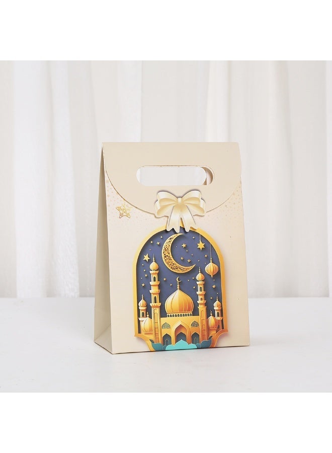 12 Pieces Kraft Paper Gift Bags for Ramadan and Eid, Party Bags with Handles for Candy Desserts and Jewelry Gifts, Party Favor Bags and Party Supplies - Image 5
